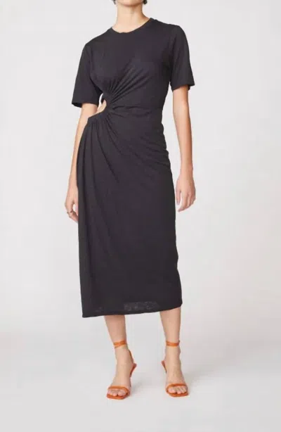 Stateside Supima Slub T-shirt Dress In Black In Black