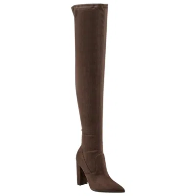 Guess Abetter 2 Boots Women Brown Pointed Toe Block Heel Over The Knee Gal1399 In Brown