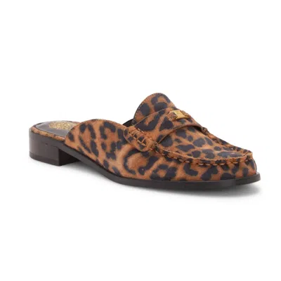 Vince Camuto Cobby Mule Womens Brown Leopard Print Slip On Shoes Gal1770 In Brown
