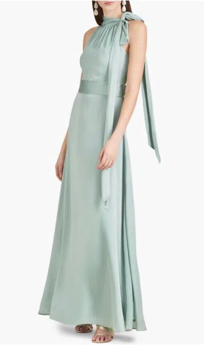 Sachin & Babi Kayla Halter Prom Evening Gown In Jade In Green