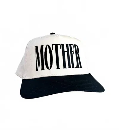 The Babe Co. Women's Mother Vintage Embroidered Trucker Hat In White/black In Multi