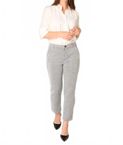 Yest Bertille Tapered Cut Trouser In Silver Grey/melange In Gray
