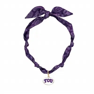 Canvas Style Tcu Horned Frogs Logo Bandana Scarf Necklace In Purple In Purple