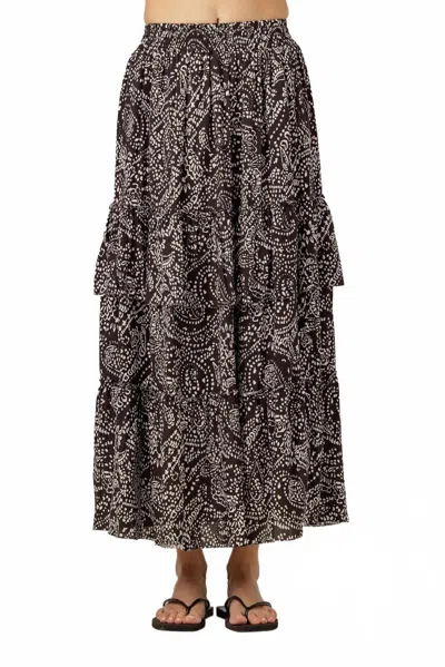 Sundays Yara Slit Maxi Skirt In Black In Multi