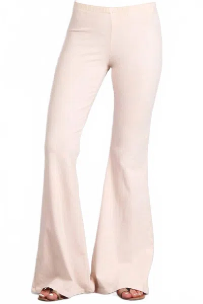 Chatoyant Mineral Wash Bell Bottom Soft Pants In Nude In Brown