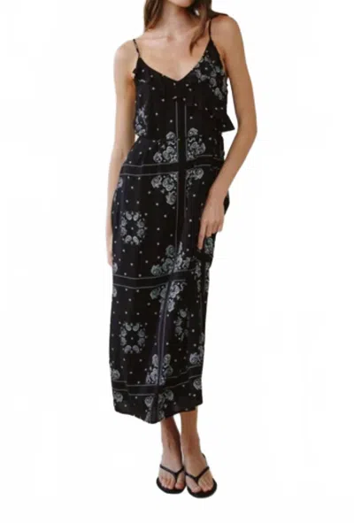 Bella Dahl Ruffle Cami Midi Dress In Black In Black