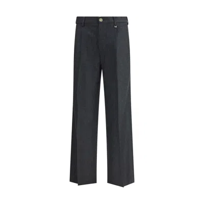 Vivienne Westwood Gray Fleece Wool Casual Pants In Blue