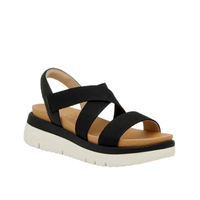 Kelly & Katie Pem Sandals Women's Black Round Toe Platform Wedge Heel Gal2069 In Black