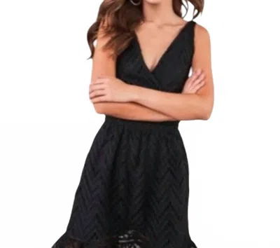 Sugarlips Sleeveless Crochet Lace Mini Dress In Black In Black