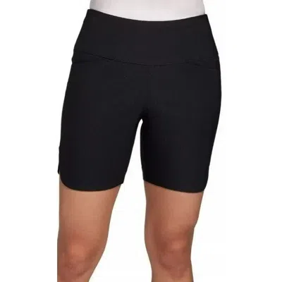 Walter Hagen Sculpt Shorts Womens Black 7" Inseam High-waisted Golf Srt437 In Black