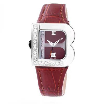 Laura Biagiotti Leather Dress Women's Watch In Red