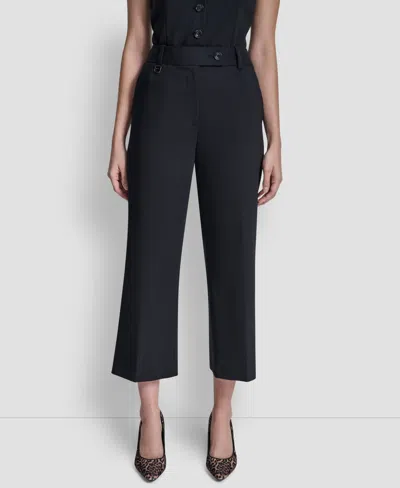 Dkny Women's Pintuck Straight Fit Pants In Black