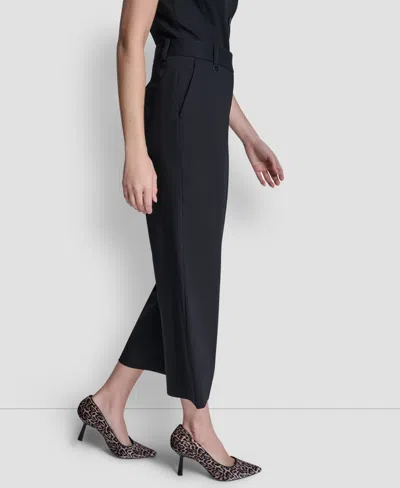 Dkny Women's Pintuck Straight Fit Pants In Black