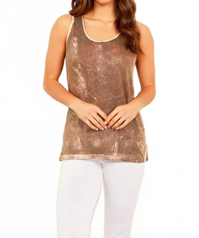 Angel Apparel Bleach Bra-friendly Tank Top In Orange In Brown