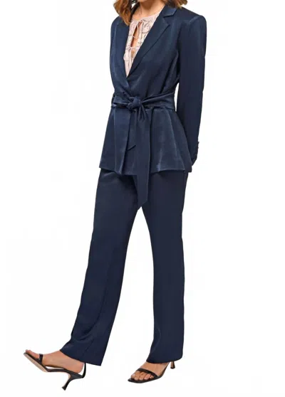 Greylin Katherine Straight Leg Trouser In Navy In Blue