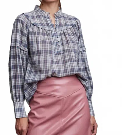 Sundays Elowen Button-front Top In Dusk Grey Plaid In Multi