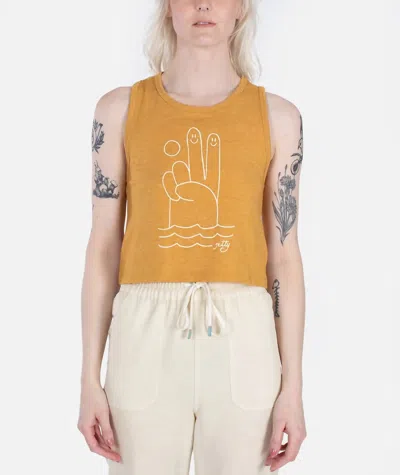 Jetty Deuces Tank In Mustard In Brown