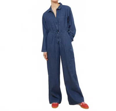 Loup Spencer Cargo Zip Jumpsuit In Indigo In Blue