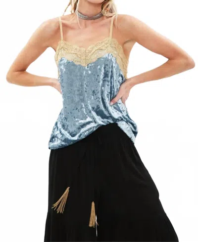 Aratta Velvet Dreams Cami In Ocean Teal In Multi