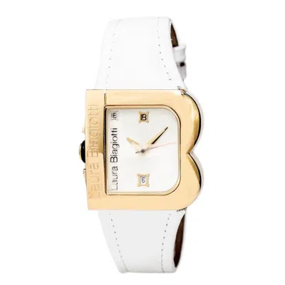 Laura Biagiotti Leather Dress Women's Watch In White