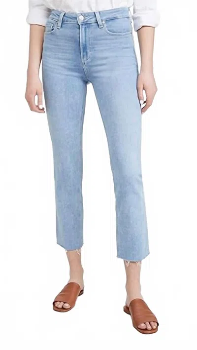 Paige Cindy Straight Leg High Rise Jeans In Park Ave In Blue