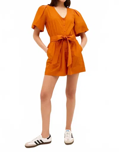 Marie Oliver Devin V-neck Romper In Autumn In Orange