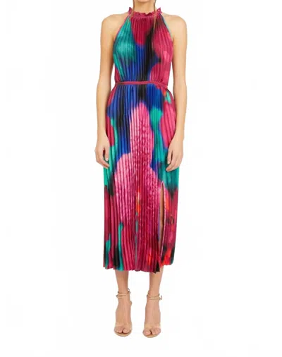 Caballero Jayce Midi Dress In Blur Iris Bloom In Multi