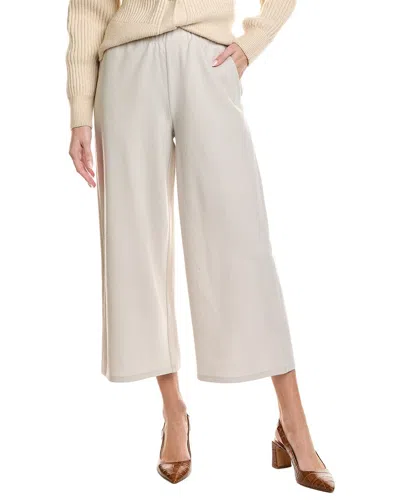 Eileen Fisher Petite Felted Wool Wide Leg Pant In Neutral