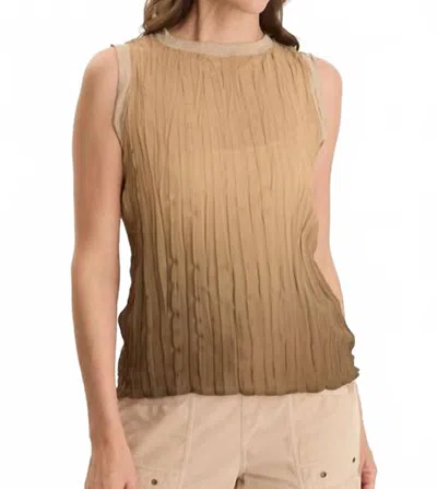 Xcvi Idonia Crinkle Pleat Tank Top In Dip Dye Comfort In Brown