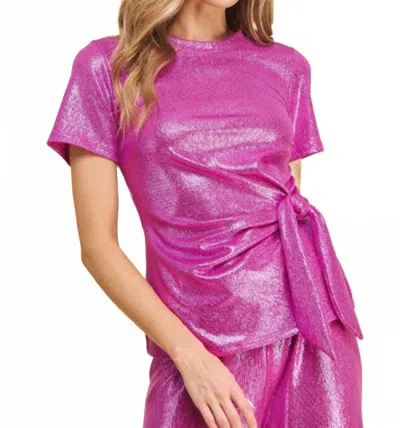 If She Loves Barb Sparkling Tee In Barbie Pink In Purple
