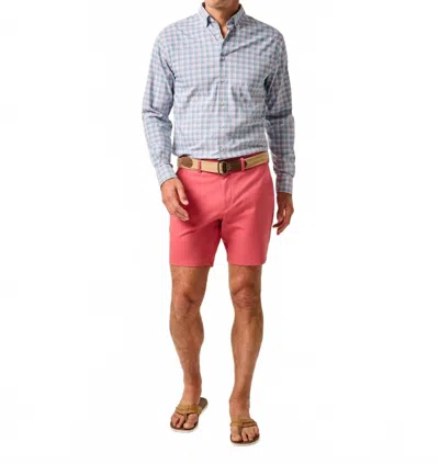 Johnnie-o Jupiters Cotton Performance Shorts In Malibu Red In Pink