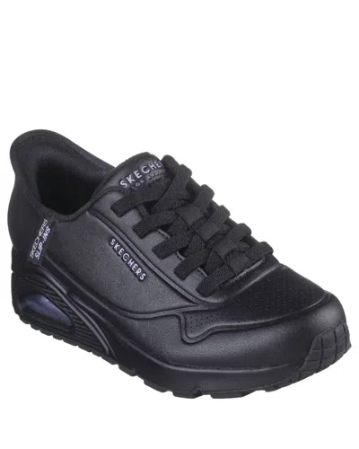 Skechers Unisex Slip-ins Uno Easy Air Sneakers In Black In Black