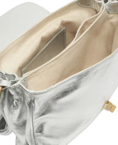 Arezzo Ivy Large Leather Crossbody In White