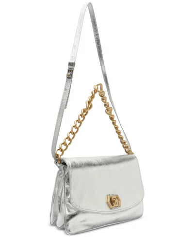 Arezzo Ivy Large Leather Crossbody In White
