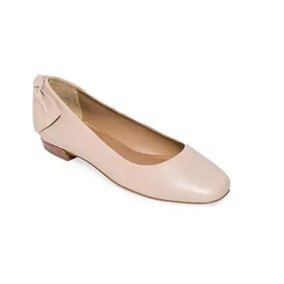 Bernardo Eloise Flat Women Blush Leather Bow Detail Square Toe Slip-on Rhs5831 In Neutral