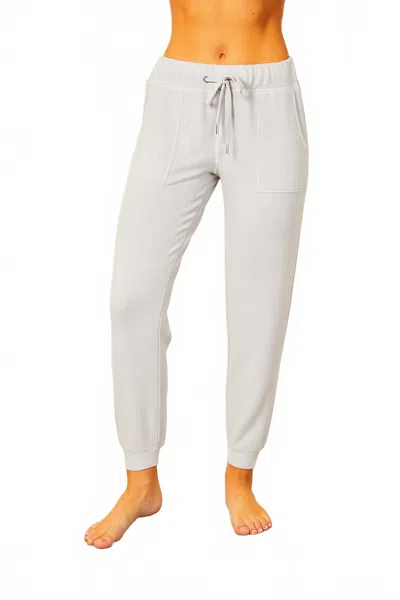 Angel Apparel Jogger Pants In White In Gray