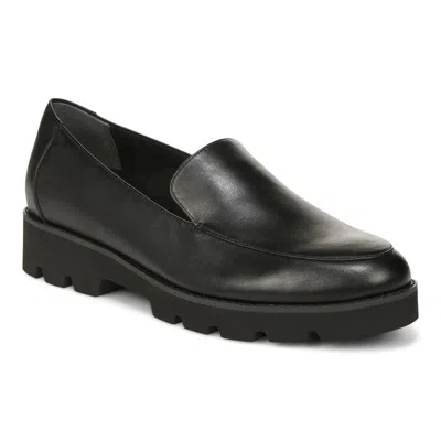 Vionic Kensley Flats Women's Black Leather Slip On Loafer Shoes Gal1489 In Black