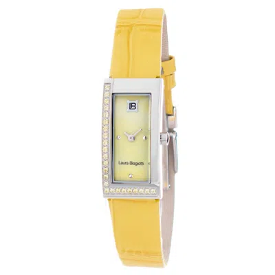 Laura Biagiotti Leather Dress Women's Watch In Yellow