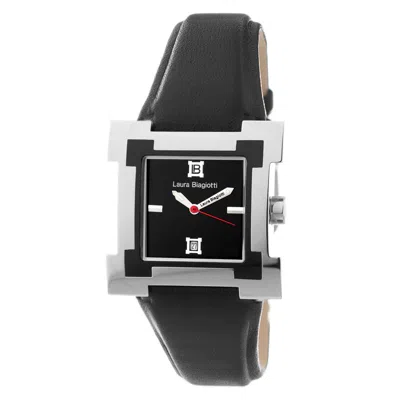 Laura Biagiotti Leather Dress Watch In Black