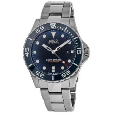 Mido Ocean Star 600 Chronometer Blue Dial Steel Men's Watch M026.608.11.041.01 In Gray