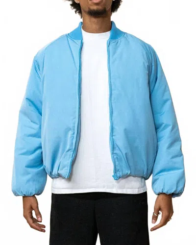 Eptm Cropped Bubble Bomber Jacket In Sky Blue In Blue
