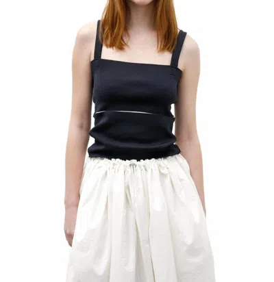 Camiel Fortgens Linked Rib Dress In Navy In Black