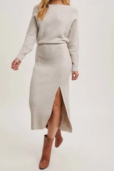 Bluivy Luxe Knit Midi Sweater Dress In Gray In Gray