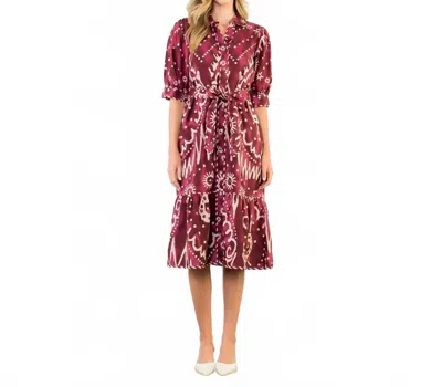 Thml Frances Midi Dress In Red In Multi