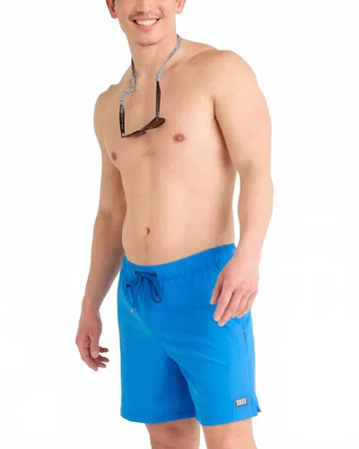 Saxx Oh Buoy 2n1 Volley Swim Short In Racer Blue In Brown