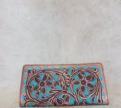 American Darling Women's Woorly Wallet In Brown In Blue