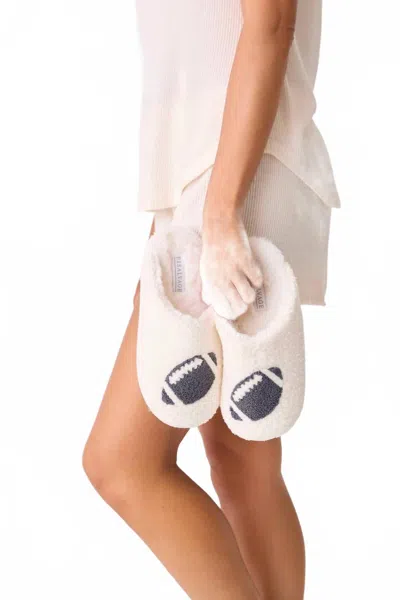 Pj Salvage Women's Game Day Slipper Slides In Ivory In Multi