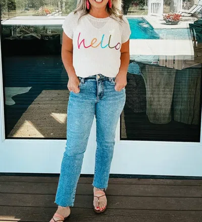 Kut From The Kloth Reese Straight Leg Raw Hem Fab Ab Ankle Jean In Blue In Blue