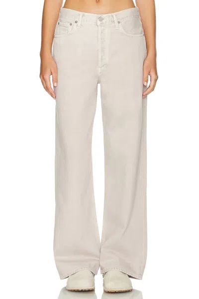 Agolde Low Slung Baggy Jean In Tusk In White