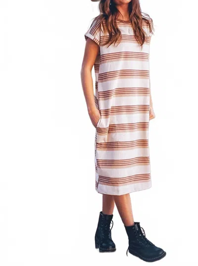 Polagram San Jose Striped Midi Dress In Multi In Multi